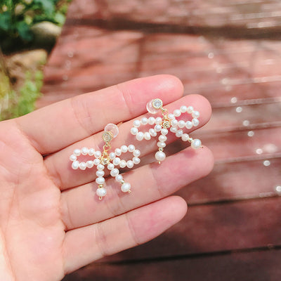 Aretes de Perla con Moño - Image 4