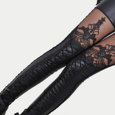 Pantalones de Cuero con Costura Anudada - Image 6