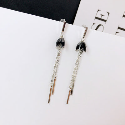 Aretes Coreanos Asimétricos con Flor de Perla y Moño - Image 28