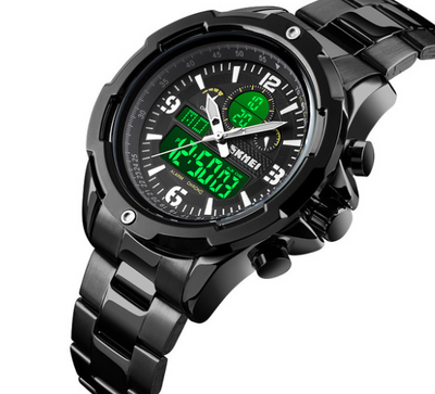 Reloj Deportivo de Acero con Pantalla Dual y Luz Nocturna - Image 3