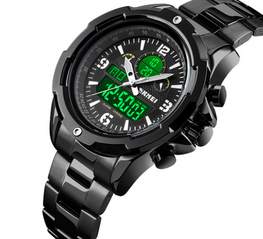 Reloj Deportivo de Acero con Pantalla Dual y Luz Nocturna - Image 3