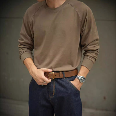 Camisa Raglan Vintage de Algodón para Hombre - Manga Larga Otoño - Image 15