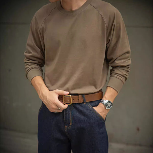 Camisa Raglan Vintage de Algodón para Hombre - Manga Larga Otoño - Image 15