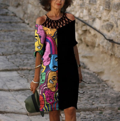 Vestido Asimétrico de Manga Corta para Mujer - Image 10
