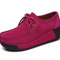 Zapatos Casuales de Cuero con Cordones y Suela Gruesa para Mujer
