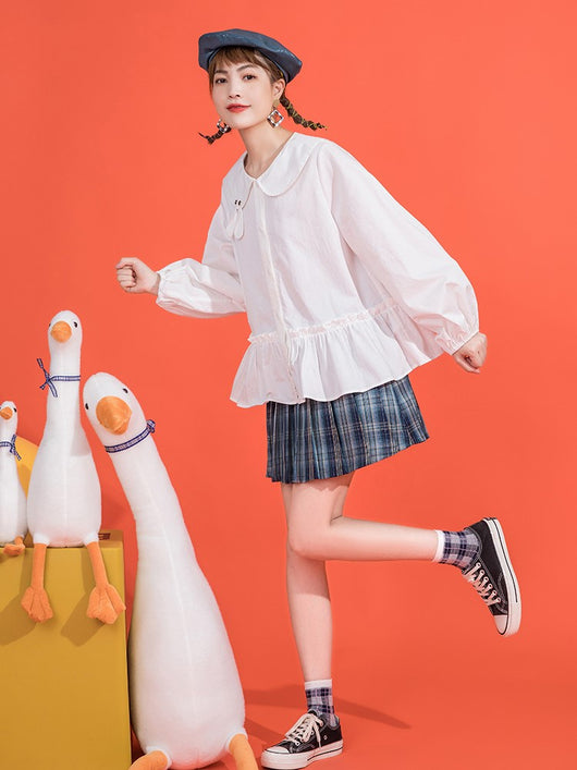 Blusa Cuello Muñeca con Mangas Abullonadas para Mujer - Image 4