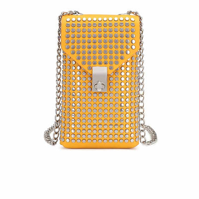 Bolso Bandolera de Cuero Suave con Cadena y Remaches - Image 7