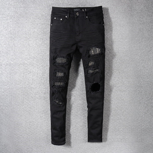 Jeans Negros con Detalles de Bigotes de Gato - Image 6