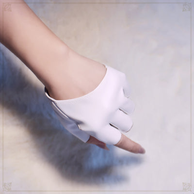 Guantes Góticos Punk de Cuero Mitad Dedo para Chica - Image 12