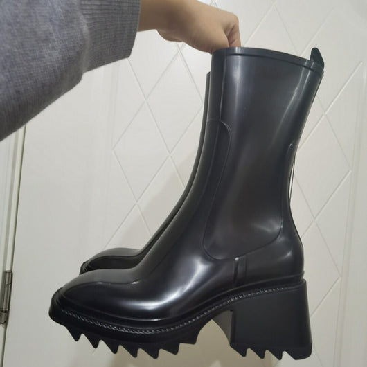 Botas de Tacón Cuadrado Grueso con Punta Cuadrada - Image 2