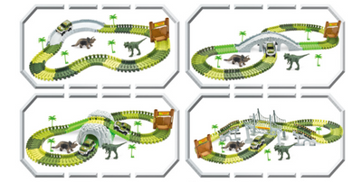 Auto de Dinosaurio Eléctrico con Pista Armable - Juguete Educativo de Doble Capa - Image 5