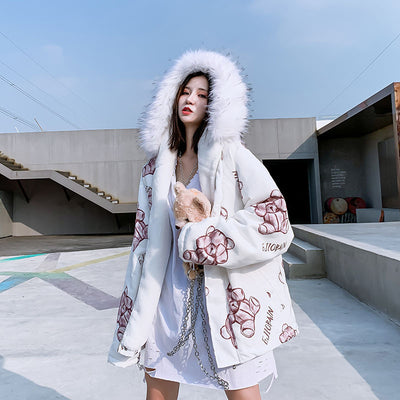 Chaqueta de Algodón Estampado Oso para Parejas - Image 4