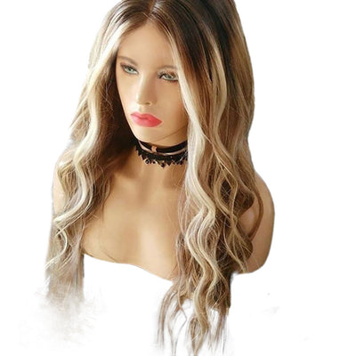 Peluca Ondas Grandes Cabello Largo Rizado Dorado Brillante - Image 2