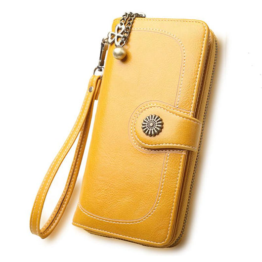 Billetera Larga de Cuero Dividido para Mujer - Image 4