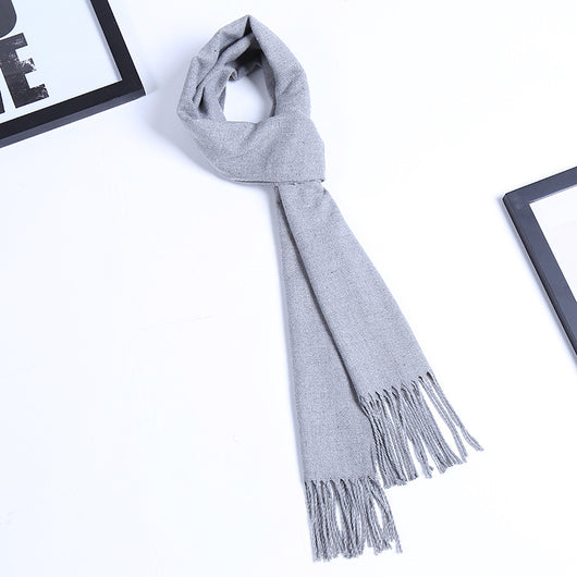 Bufanda Masculina de Color Sólido para Otoño e Invierno - Image 7