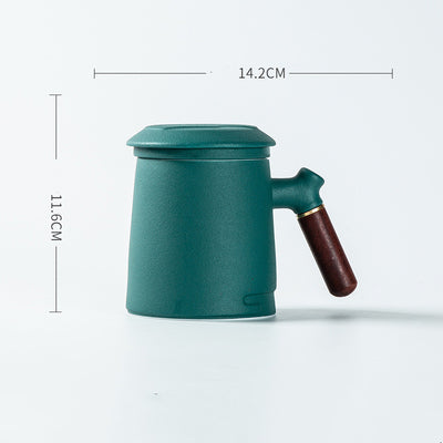 Set de 3 Tazas de Cerámica para Oficina con Asa de Madera y Tapa - Image 5