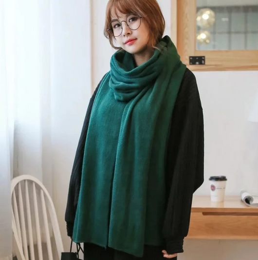 Bufanda de Lana Merino y Cachemira Tejida Estilo Coreano Unisex - Image 8
