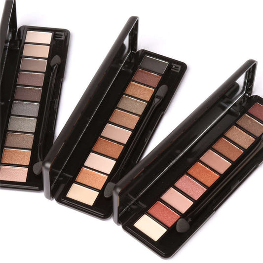 Paleta de Sombras Ojos 10 Colores Tierra Perlado Mate Resistente al Agua