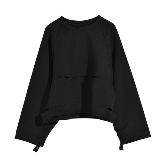 Blusa Manga Larga Suelta para Primavera - Cuello Redondo Mujer