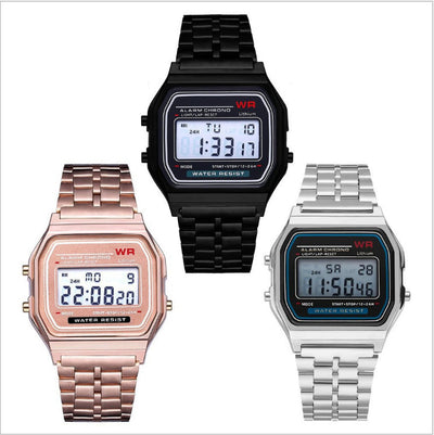 Reloj Electrónico WR F91W con Pulsera de Acero - Image 5