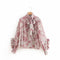 Blusa con Volantes y Estampado Botones