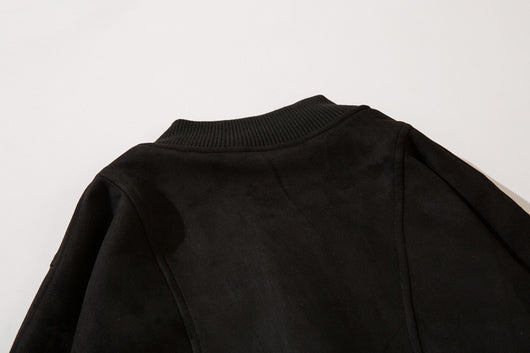 Chamarra Suede Oversize Estilo Universitario para Mujer - Image 8