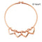 Curved Peach Heart Rose Gold 8-Heart Piercing Bracelet