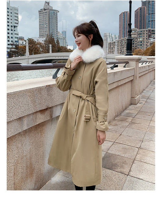 Chaqueta Abrigo Impermeable de Piel de Conejo y Algodón para Mujer - Image 10