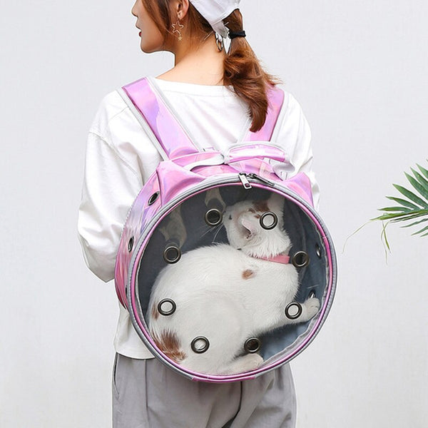 Mochila Transportadora Transparente para Mascotas - Portátil y Respirable