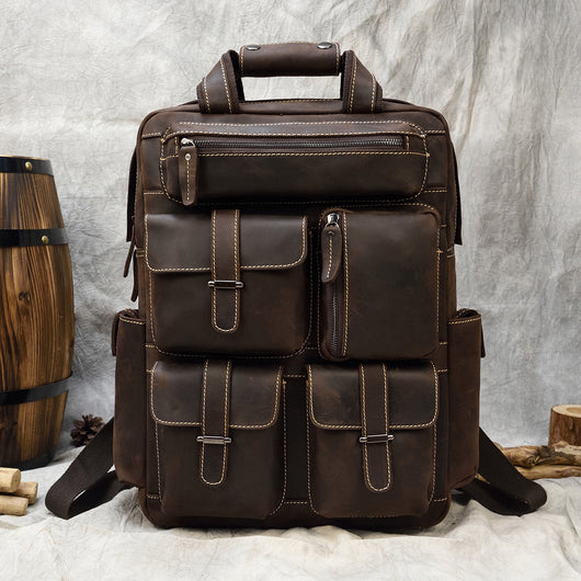 Mochila de Cuero para Viajes con Gran Capacidad - Image 10