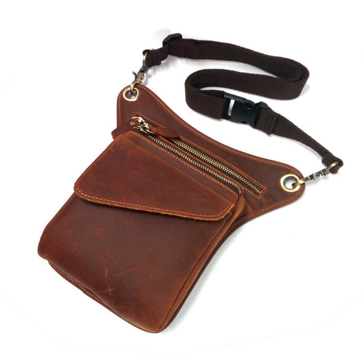 Bolsa Táctica de Cuero Genuino para Hombre - Riñonera Outdoor Ajustable - Image 6