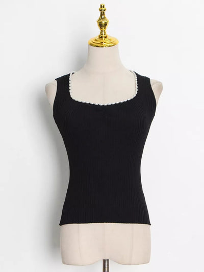 Chaleco Tejido con Cuello Perla Sweetheart para Mujer - Image 12