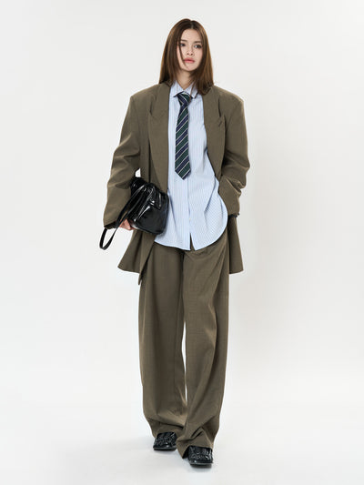 Pantalones Casuales Rectos con Corte Vertical y Acabado Liso - Image 31