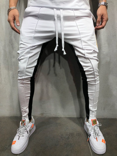 Pantalones Deportivos Hip Hop con Bloques de Color y Costuras Contrastantes para Hombre - Image 7