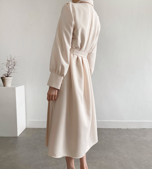 Vestido Camisero Entallado Cintura Francesa para Primavera - Image 7