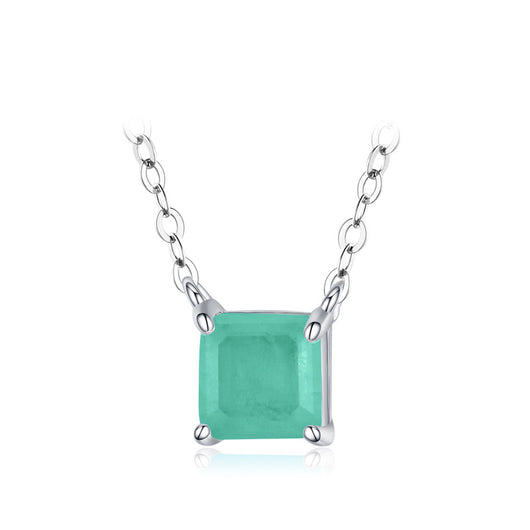 Collar de Plata Esterlina S925 con Turmalina Paraíba Simulada - Image 2