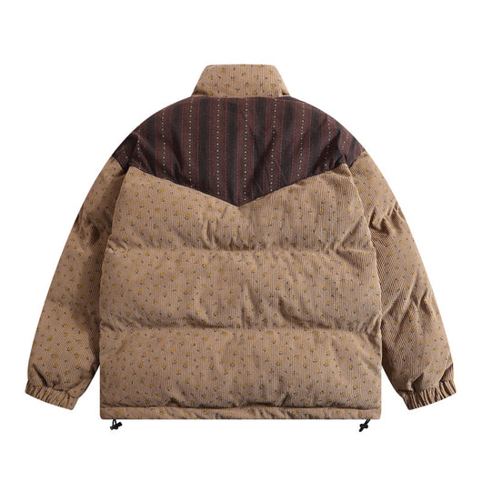 Chaqueta Acolchada de Pana con Cuello Alzado y Detalles en Contraste - Image 7