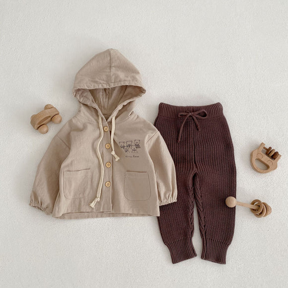 Pantalones de Algodón Tejido para Bebés y Niños con Puños Fruncidos