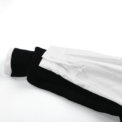 Conjunto Dos Piezas: Chaleco Diseño Irregular y Camisa Blanca - Image 3