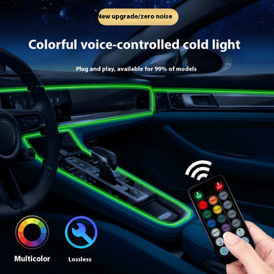 Luz de Ambiente para Auto 64 Colores con Fibra Óptica