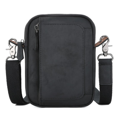 Bolsa Crossbody de Cuero para Teléfono y Accesorios - Diseño Asimétrico para Hombre - Image 6