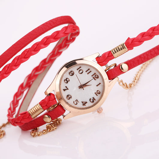 Reloj Pulsera de Cuero PU con Correa Enrollable - Image 4