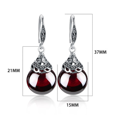 Pendientes Vintage de Granate Redondo - Image 6