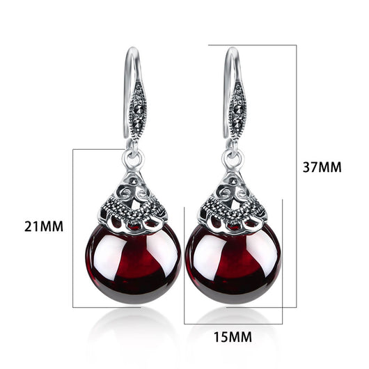 Pendientes Vintage de Granate Redondo - Image 6