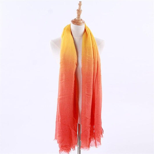 Chal Oversized Arcoíris de Algodón y Lino con Degradado - Image 15