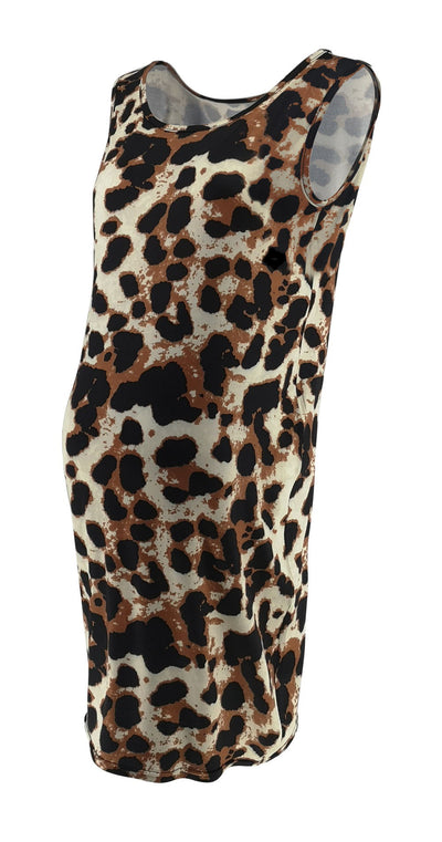 Vestido Premamá Estampado Leopardo sin Mangas para Verano - Image 10