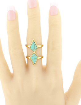 Anillo Articulado Geométrico Turquesa