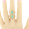 Anillo Articulado Geométrico Turquesa