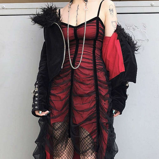 Vestido Plisado Asimétrico con Tirantes