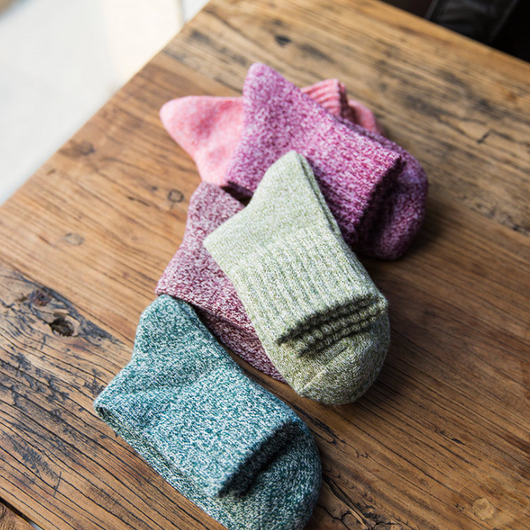 5 Pares de Calcetines Térmicos Invierno Mujer Algodón Grueso Transpirables - Image 13